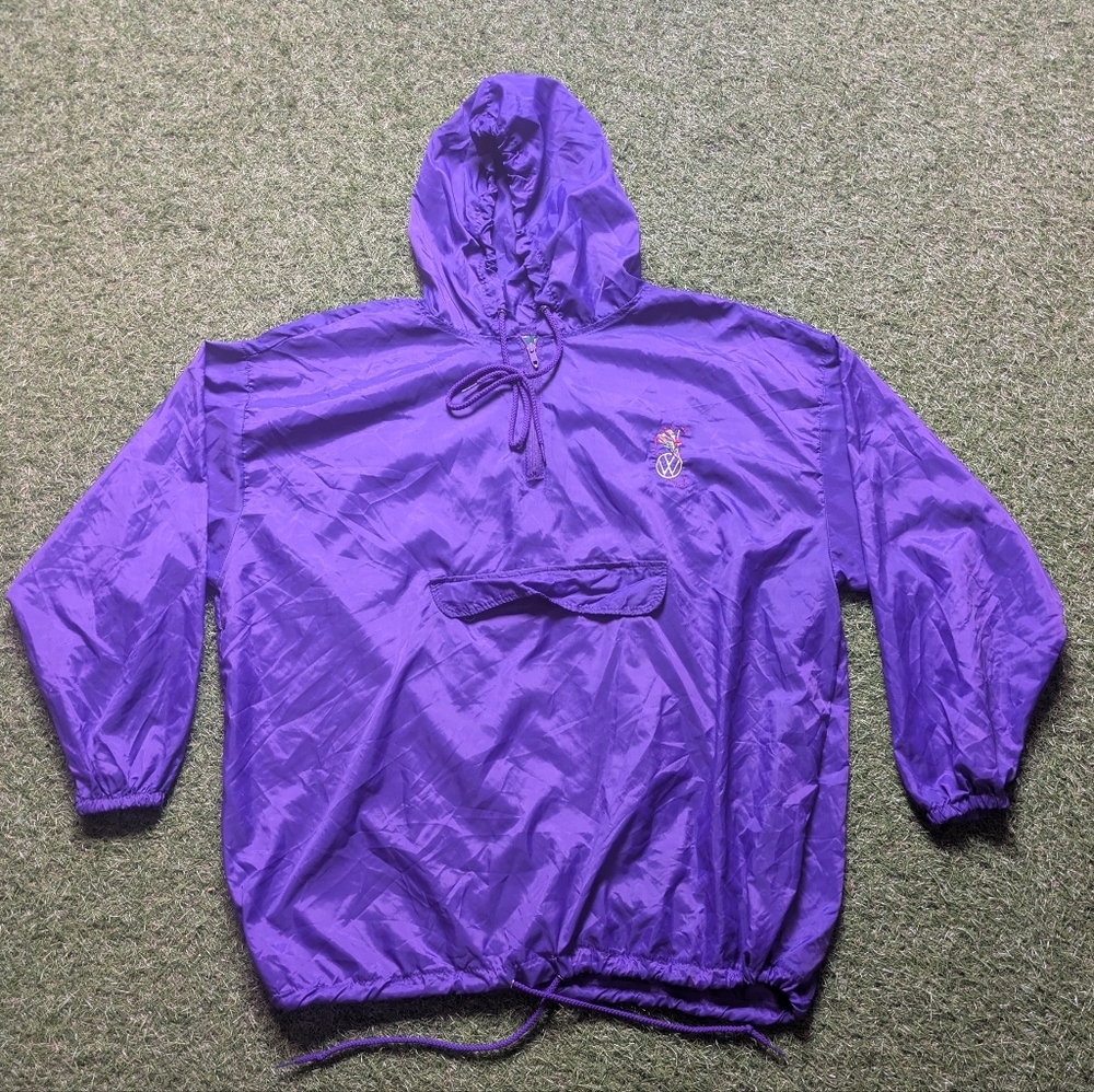 Vintage Volkswage Jacket Mens Size XL Purple Dunbrooke Lightweight Windbreaker